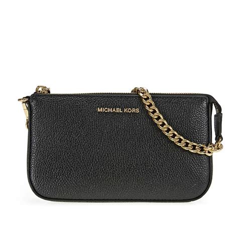 michael kors black leather clutch|black michael kors purse tote.